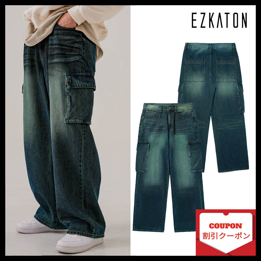 ★関税/送料込★EZKATON☆DYEING CARGO DENIM PANTS