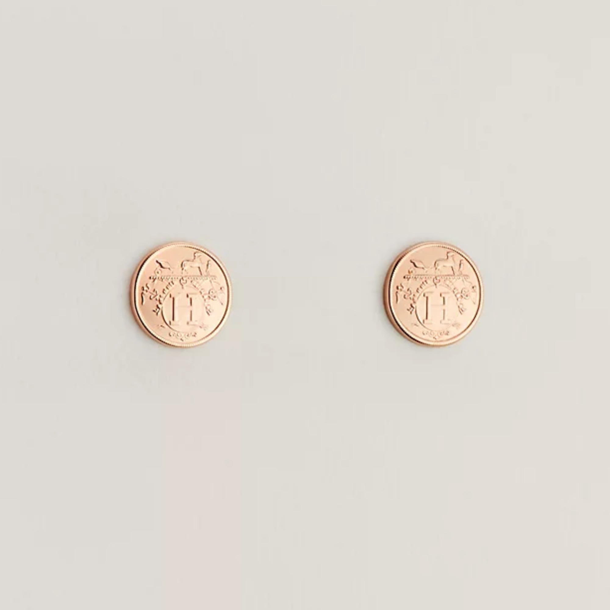 【HERMES】ピンクゴールド ピアス 《エクスリブリス》 TPM