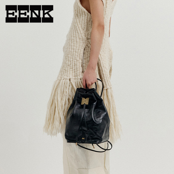 EENK インク ホリー ドローストリング バックパック BLACK