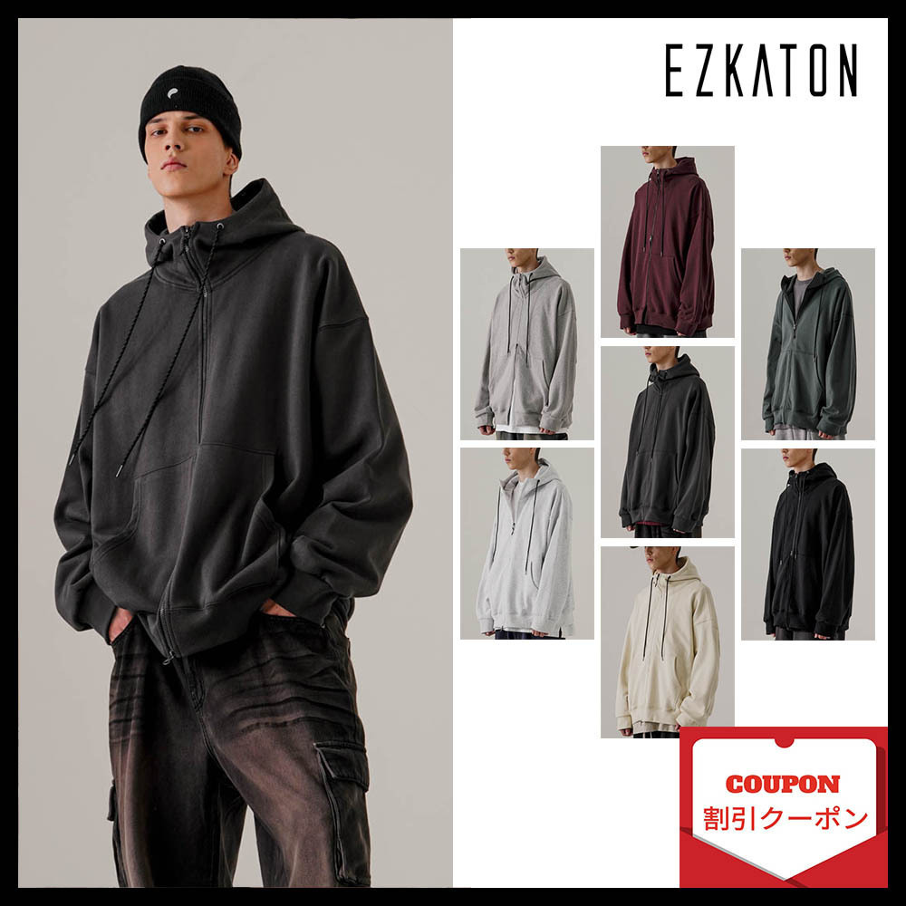 ★関税/送料込★EZKATON☆HEAVY LOOP NECK-UP HOOD ZIP-UP