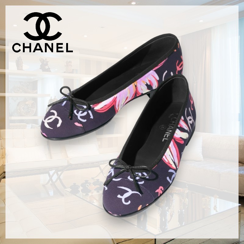 【大人エレガンス☆】CHANEL CCロゴ バレリーナ シューズ