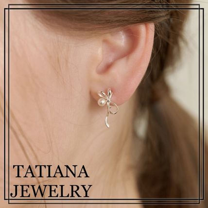 [TATIANA] 925Silver☆Fly Ribbon Pearl Hoop Earrings Designer fashion, Seoul-fully created | W Concept