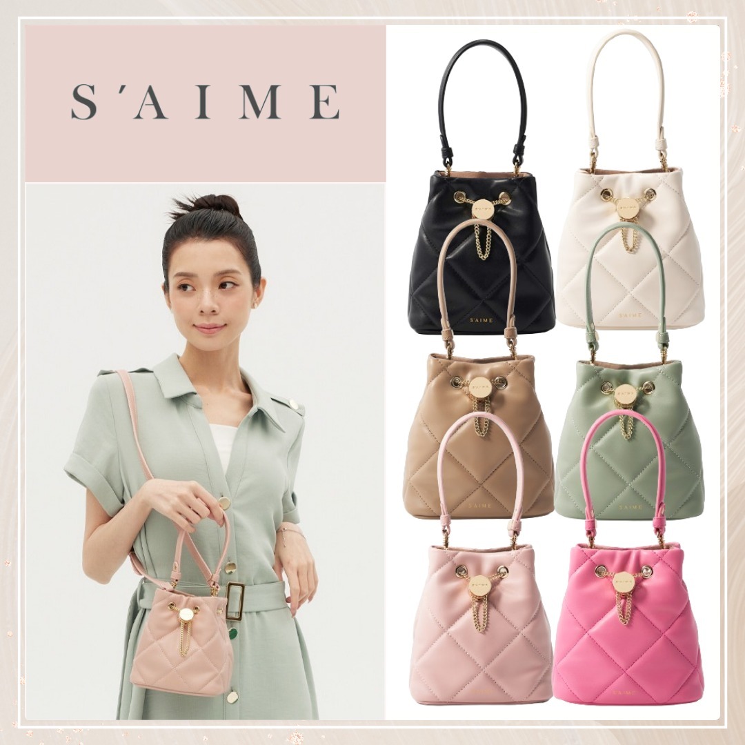 追跡有★S'AIME 2WAY キルティング 巾着バケットバッグ