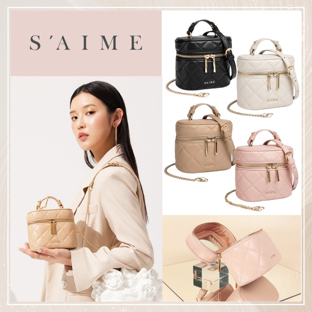 追跡有★S'AIME キルティング チェーン バニティバッグ S
