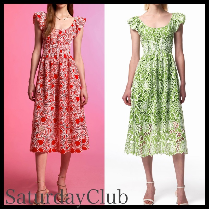 ☆Saturday Club☆レース インサート モチーフワンピース 送関込 ワンピース・オールインワン
