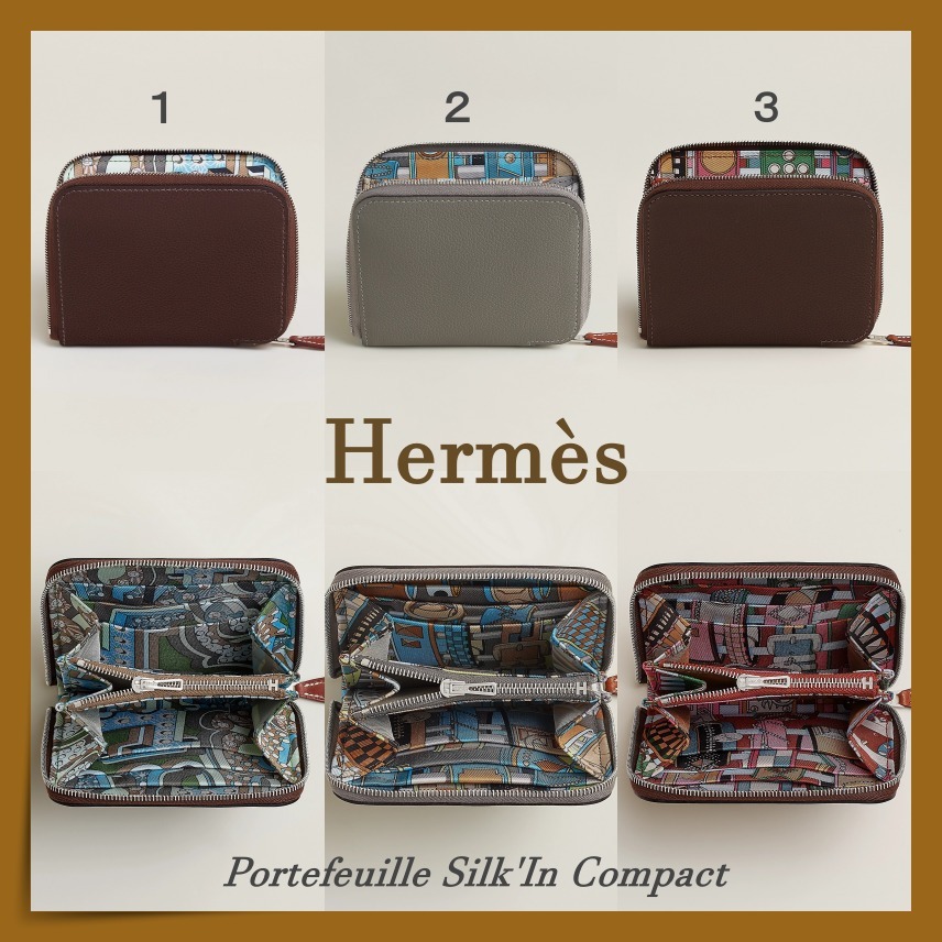 【HERMES】革×シルク 上質コラボ☆シルクイン コンパクト