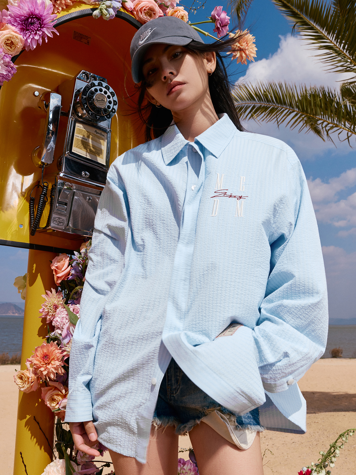 日本未入荷/88rising愛用☆MEDM☆ストリート 長袖 Tシャツ☆ 日本未入荷/88rising愛用☆MEDM☆ストリート 長袖 ボタンシャツ