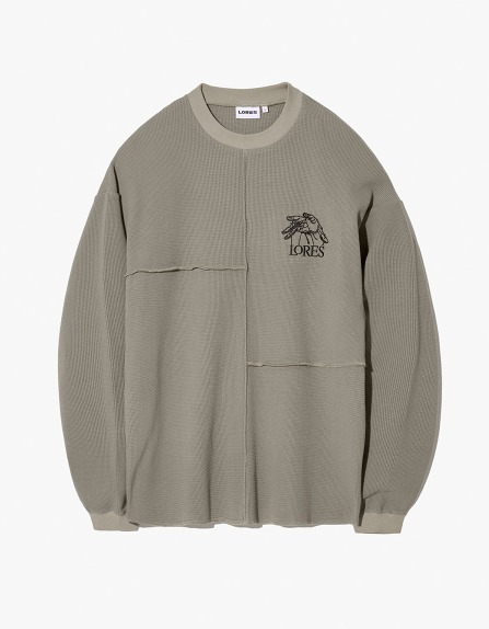★LORES★韓国大人気★24SS Puppet Waffle L/S Tee★2色 ☆LORES☆韓国大人気☆24SS Puppet Waffle L/S Tee☆2色 (LORES