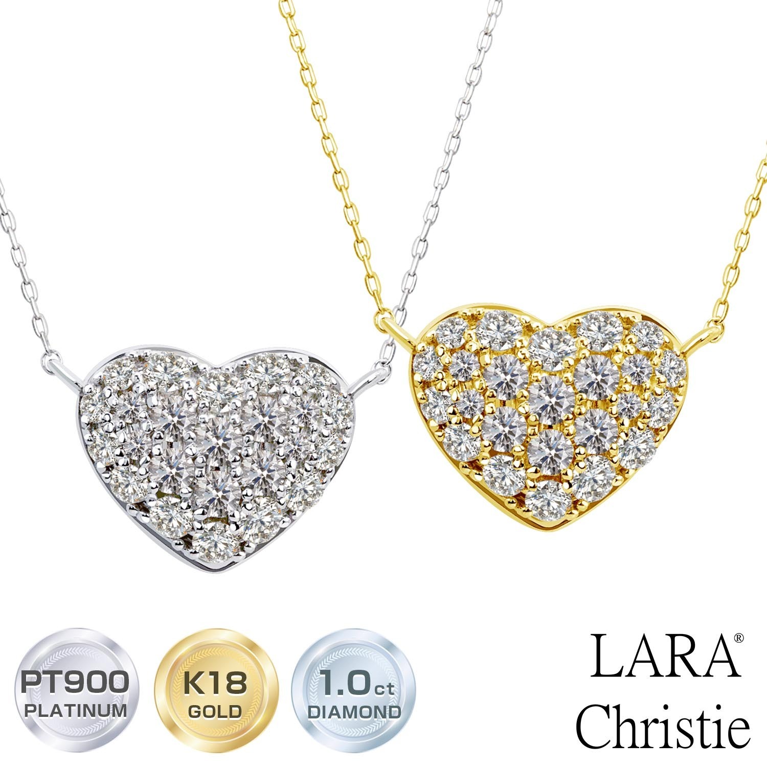 ララクリスティー ダイヤモンド ネックレス 1.0ct PT K18
