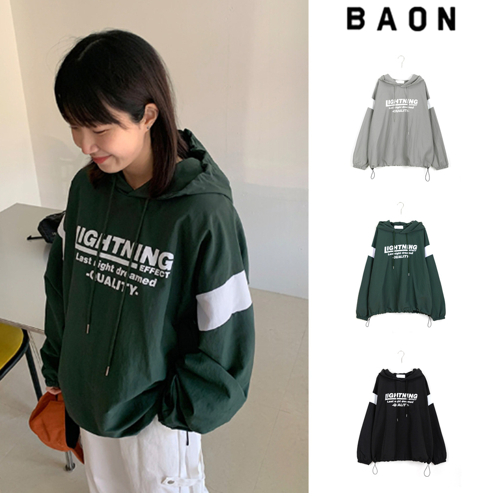 【BAON】[unisex] Pyoko lettering nylon over hood