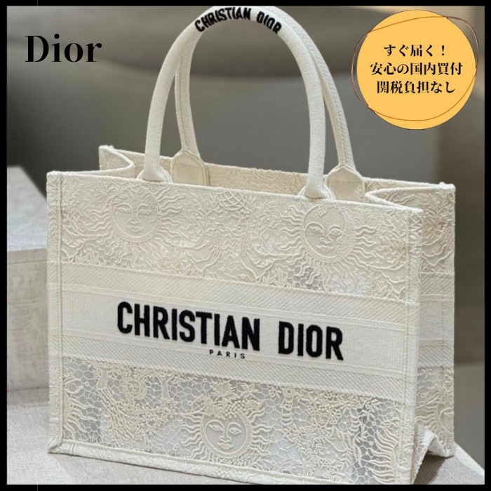 【新作♪トワル 太陽】DIOR Book Tote バッグ ミディアム