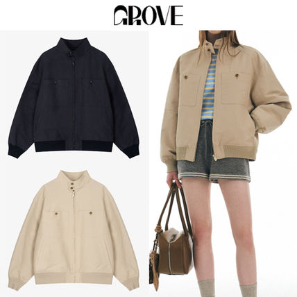 GROVE More Outerwear Casual Style Street Style Office Style Elegant Style Logo