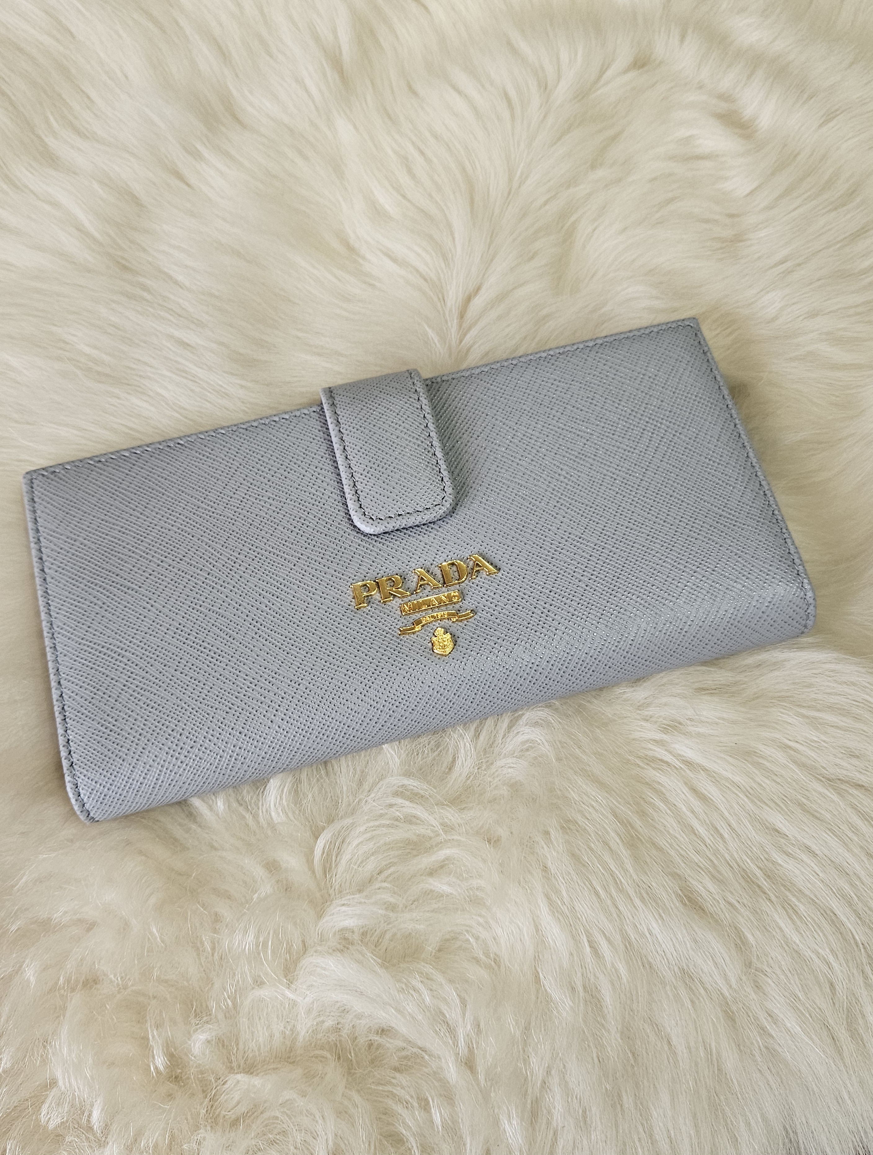 PRADA プラダ 二つ折り財布 財布 グレー メンズ 小銭入れあり