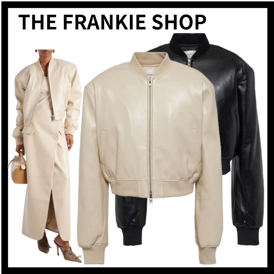 THE FRANKIE SHOP ミッキーフェイクレザーボンバージャケット