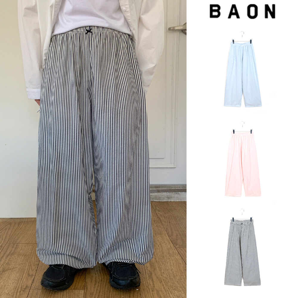 【BAON】Peusidi Ribbon Stripe Banding Pants