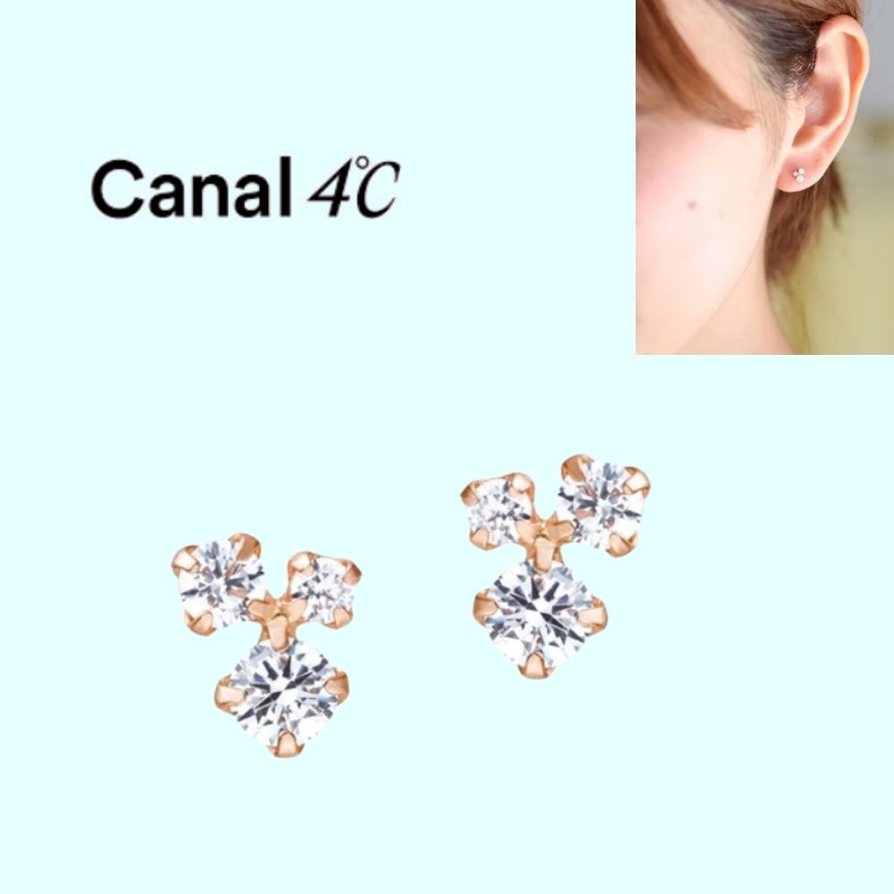 ★大人気★Canal ４℃  K10ピンクゴールド ピアス