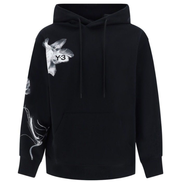 Y-3 ロゴ GFX FT ユニセックス フード付き 長袖 パーカー