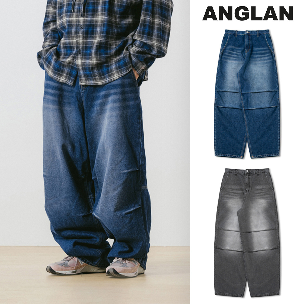 【ANGLAN】Brush Parachute Denim Pants