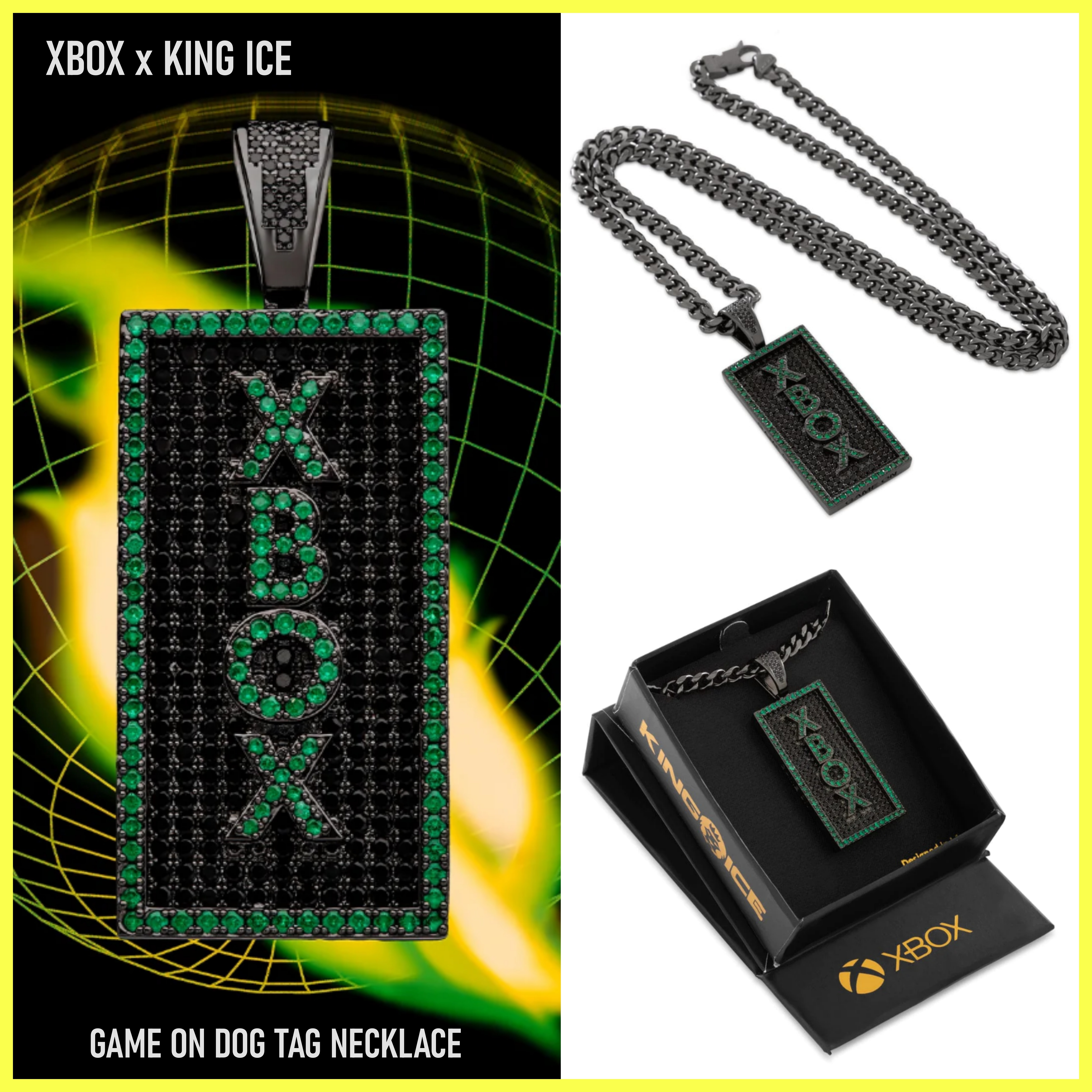 送料関税込【XBOX x KING ICE】GAME ON DOG TAG NECKLACE 国内発