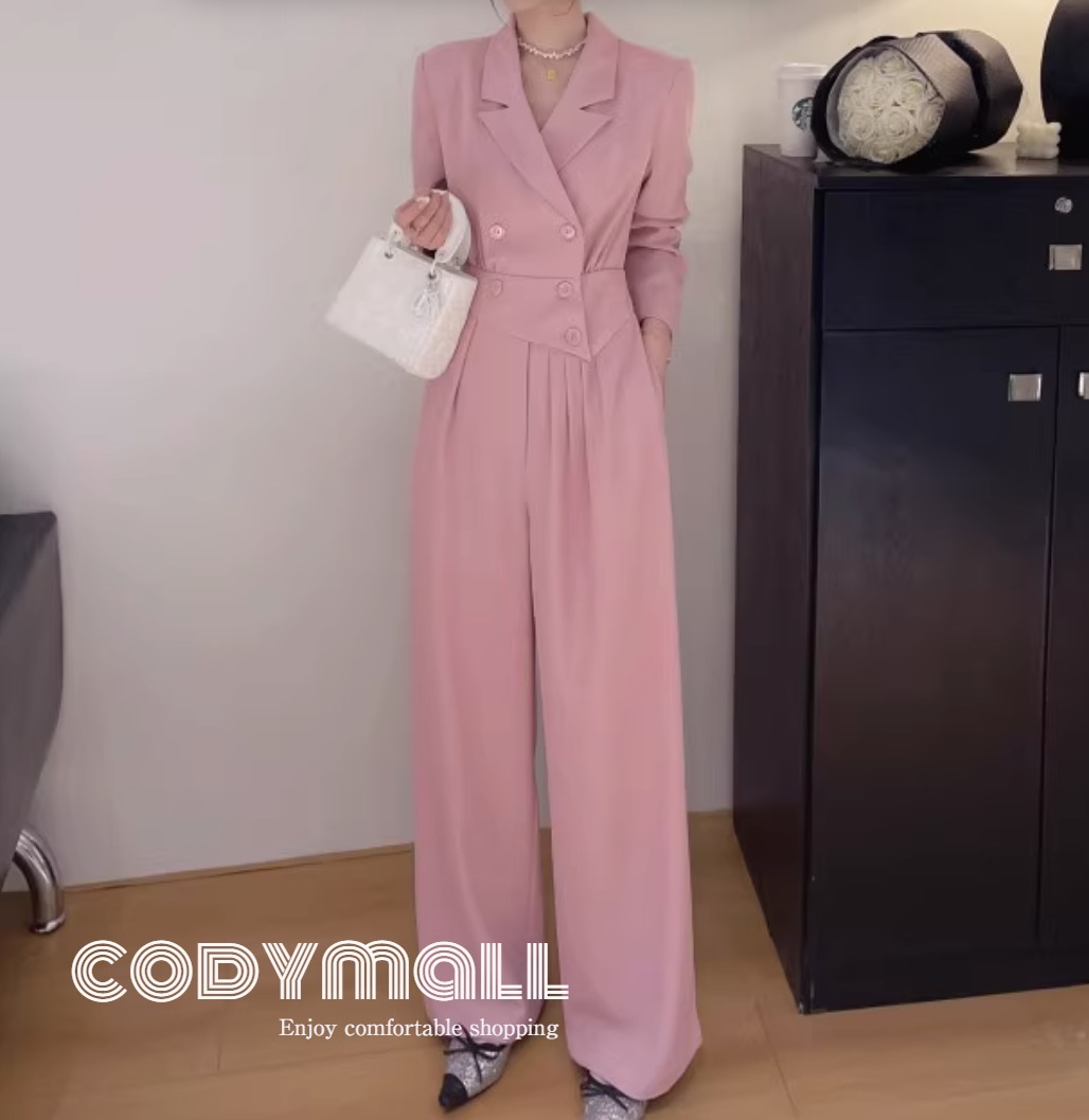 レディース Vネック オールインワン ワンピース パンツ c3543