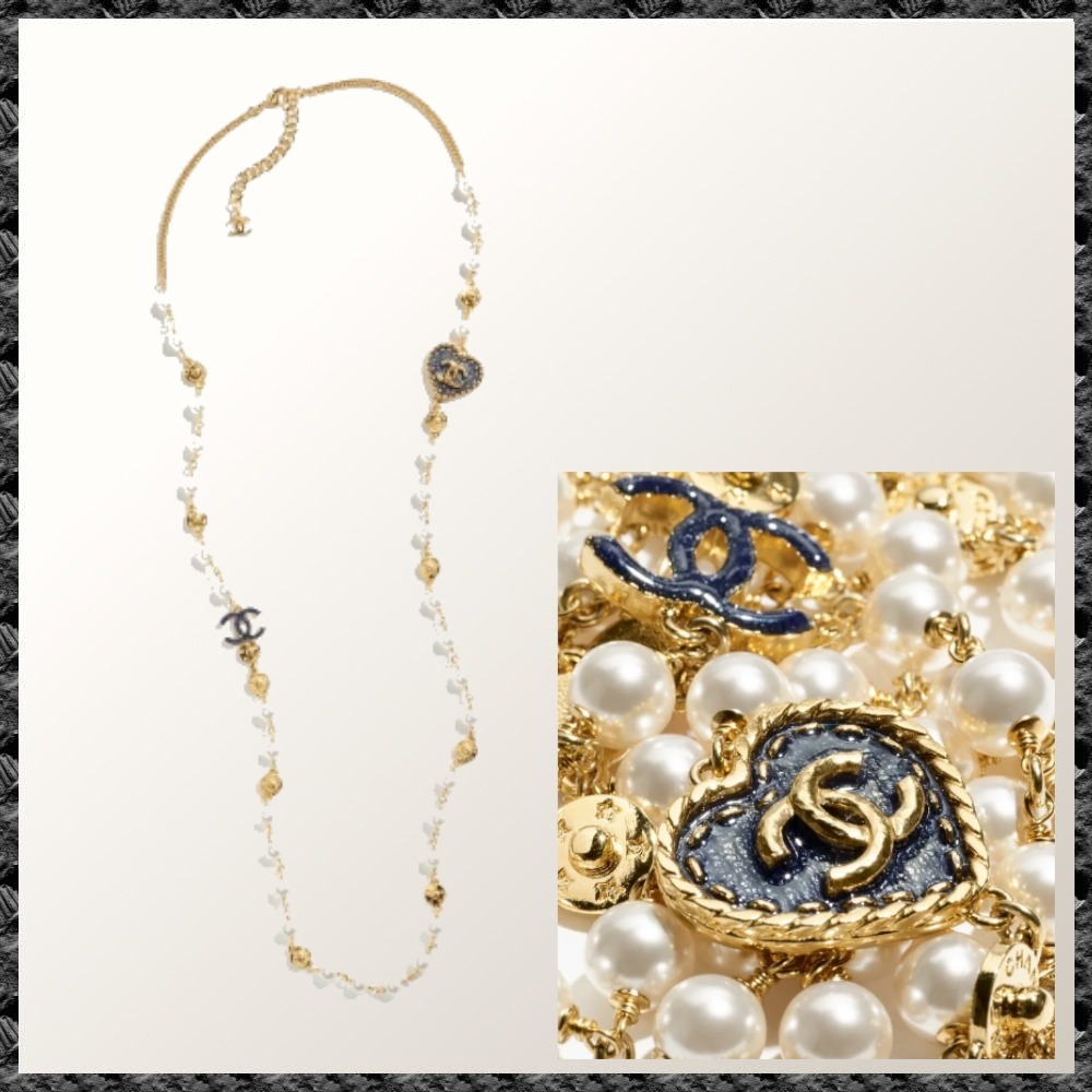 送料込◆デニム調のハート♪【CHANEL】24SS ロングネックレス