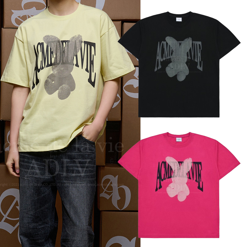 アクメドラビ★UNI_HALFTONE FUZZY RABBIT SHORT SLEEVE T_3色