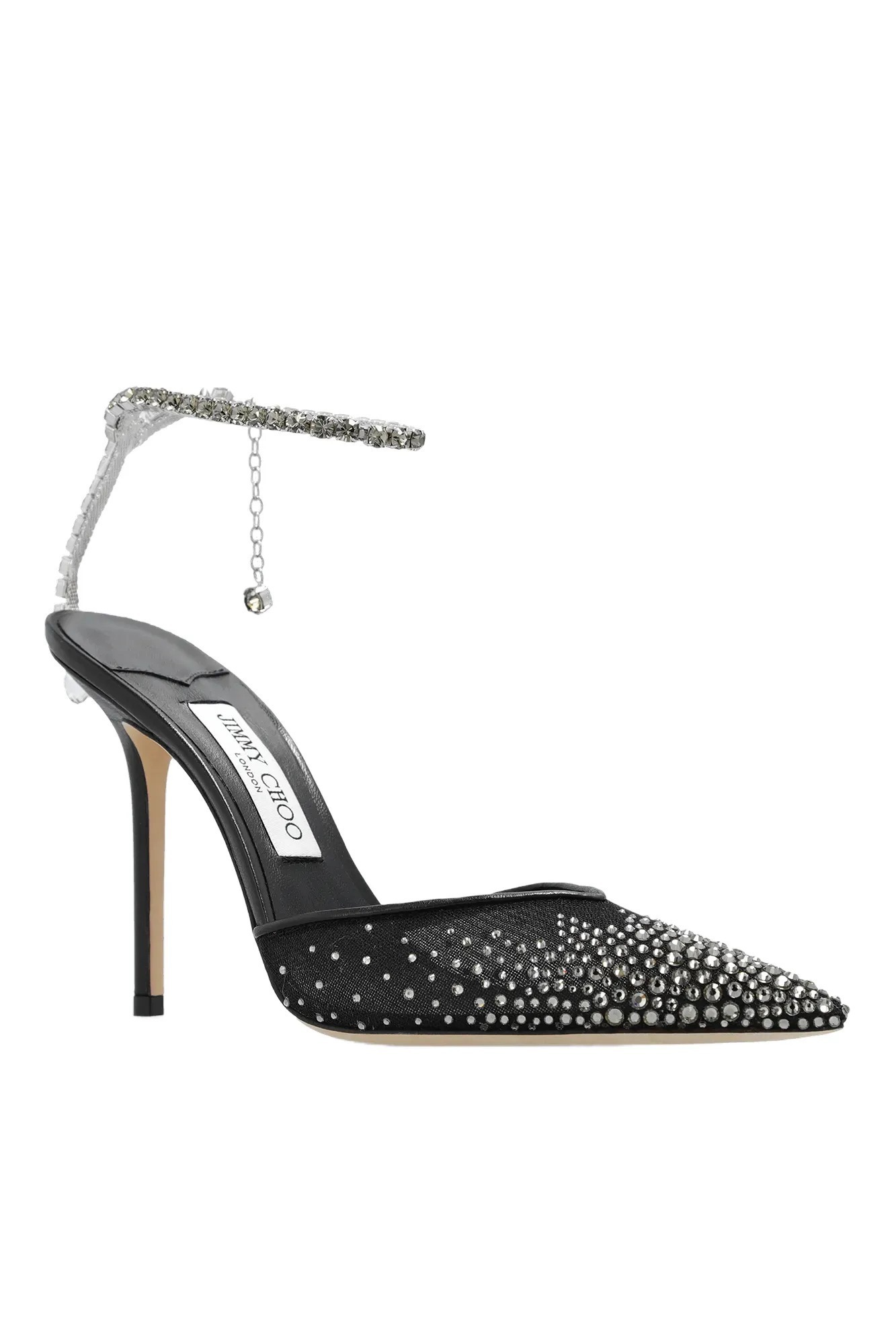 JIMMY CHOO】Saeda 100 クリスタルチェーン装飾 パンプス (Jimmy