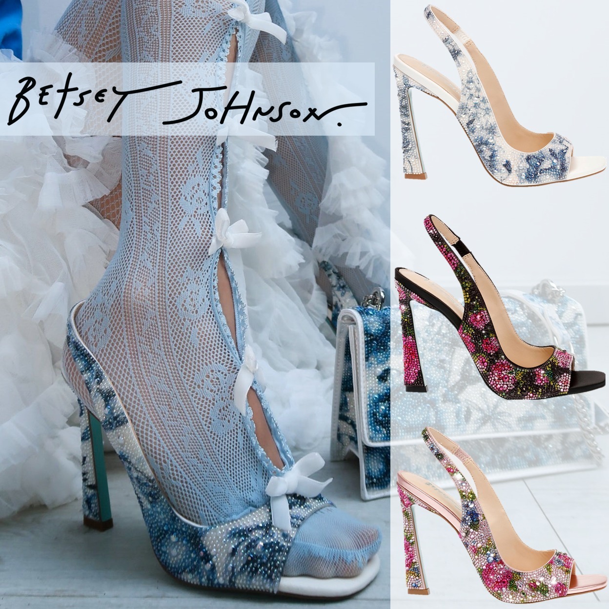 【Betsey Johnson】MINA FLORAL ラインストーン サンダル 美脚