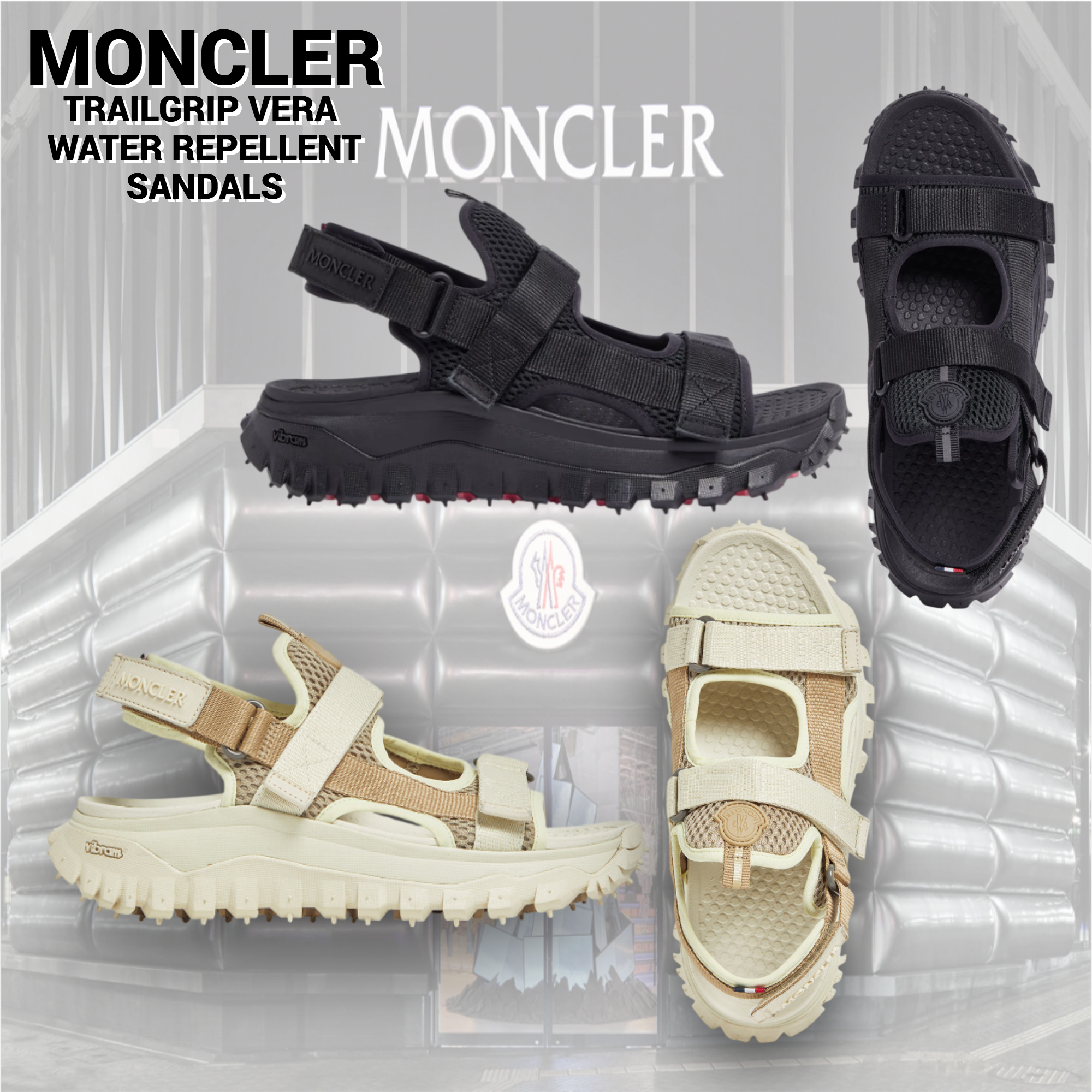直営店買付【MONCLER】TRAILGRIP VELA サンダル メッシュ