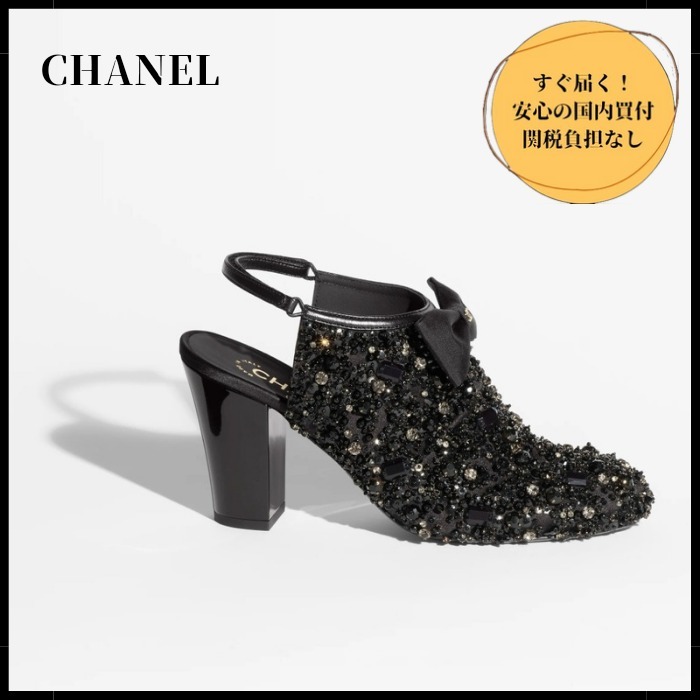 【24SS新作☆】CHANEL スパンコール スリングバック シューズ