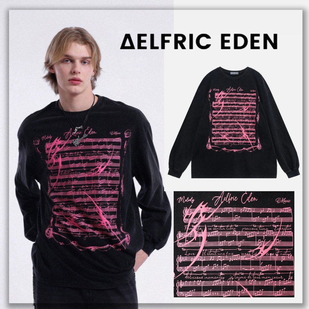 送料/関税込【Aelfric Eden】楽譜プリント スウェットシャツ