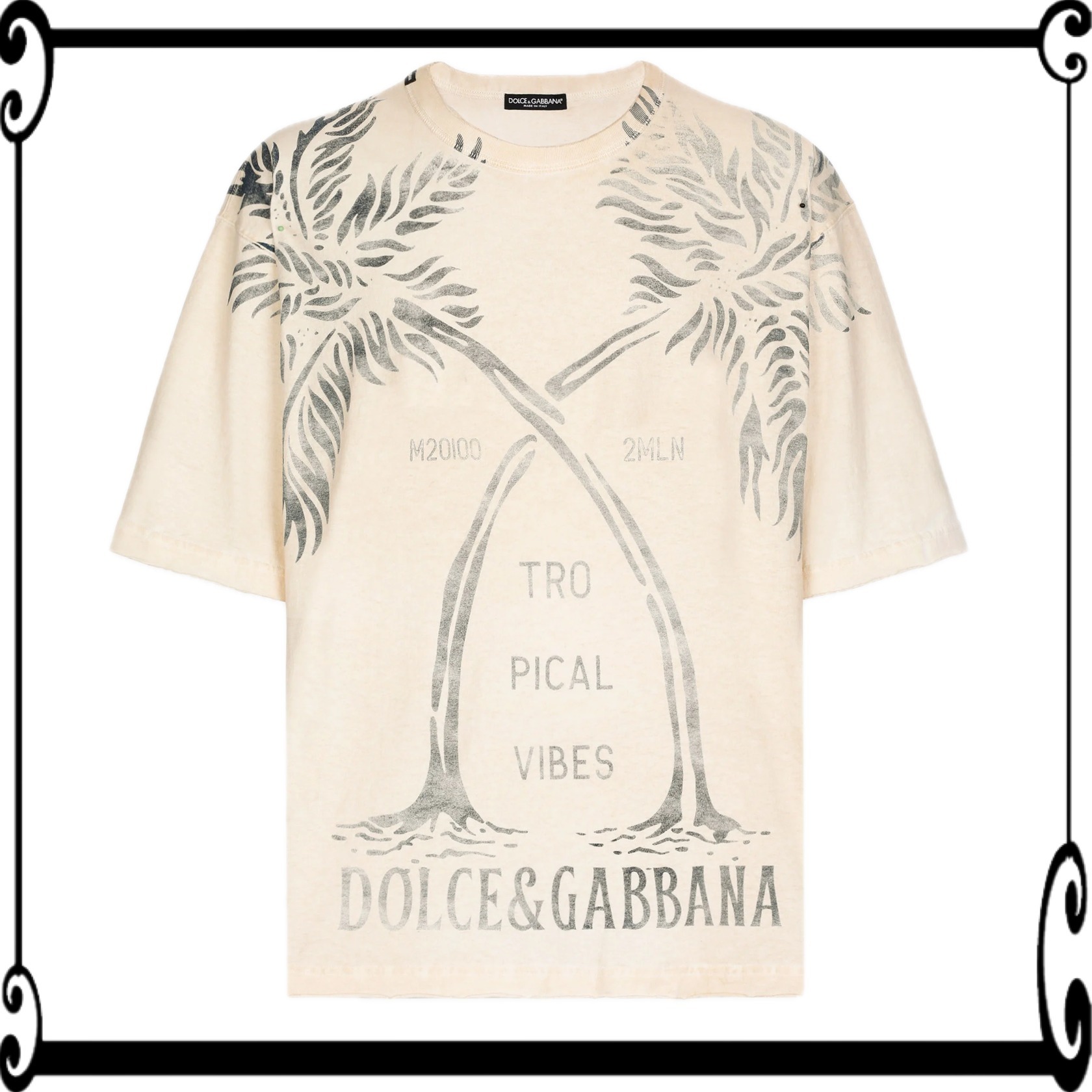DOLCE & GABBANA 新作 半袖Tシャツ Banana コットン お洒落