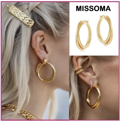 【MISSOMA】Entwine 18Kゴールド フープピアス 人気