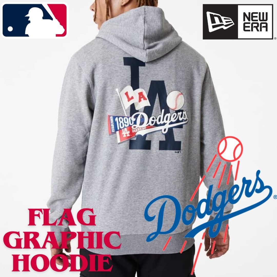 【US限定】NEW ERA Los Angeles Dodgers Flag Graphic Hoodie