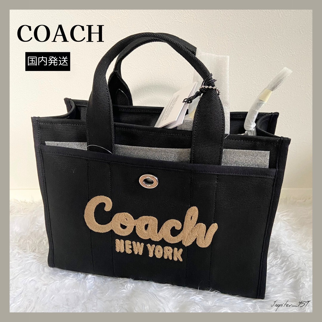 COACH◆ロゴ フロック加工 トートバッグ【送料関税込】