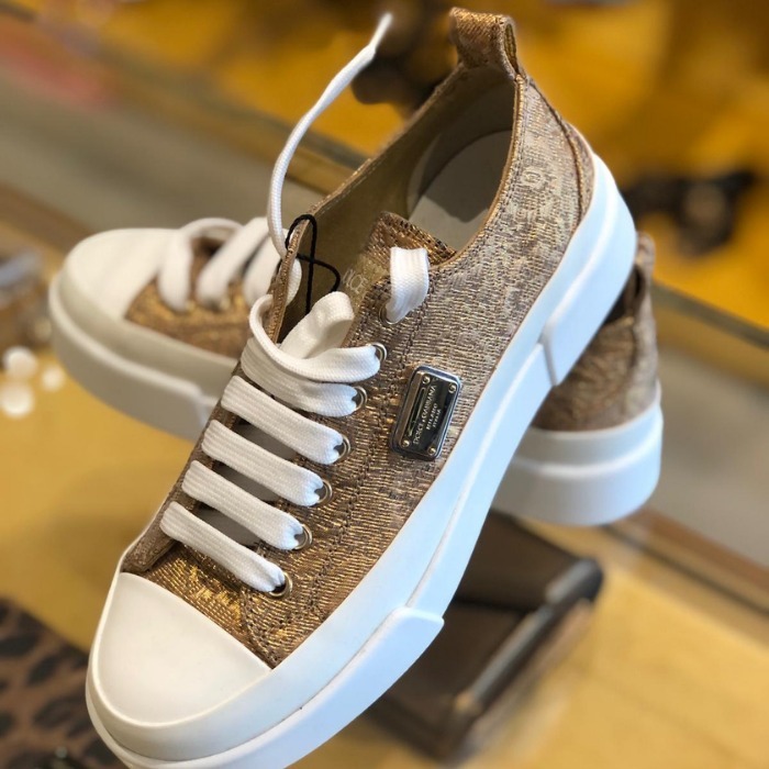 希少 DOLCE&GABBANA ドルガバ ブロケード ロートップ スニーカー