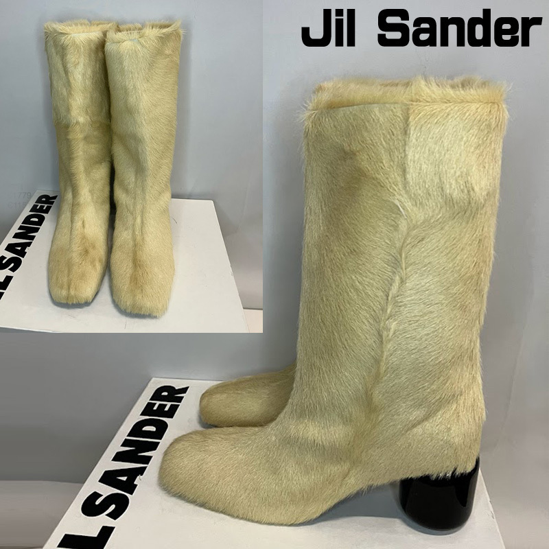 直営店買付 JIL SANDER ジルサンダー ロングヘアー ファーブーツ