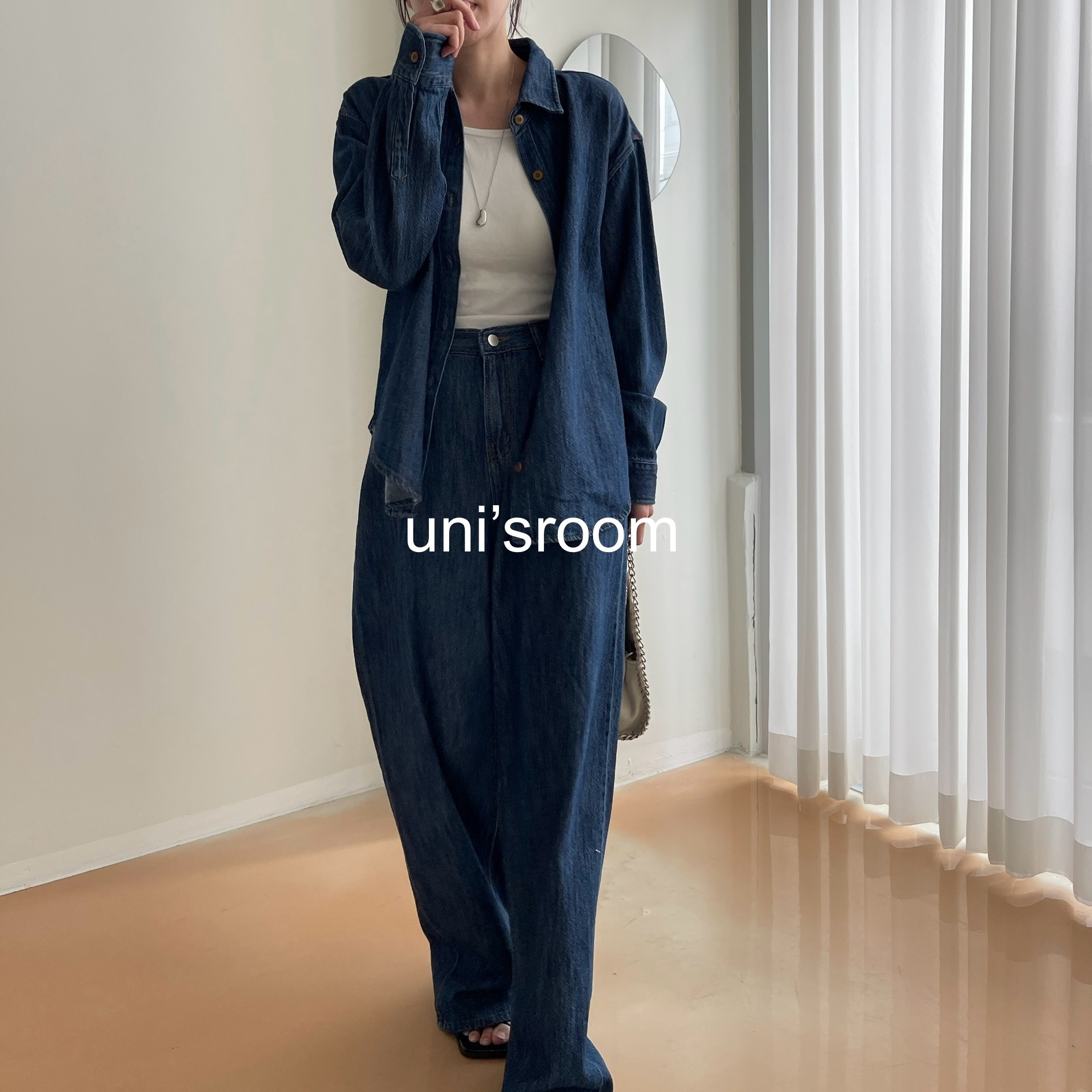 uni's room■2color ソフトデニムセットアップ ST-SS24-02