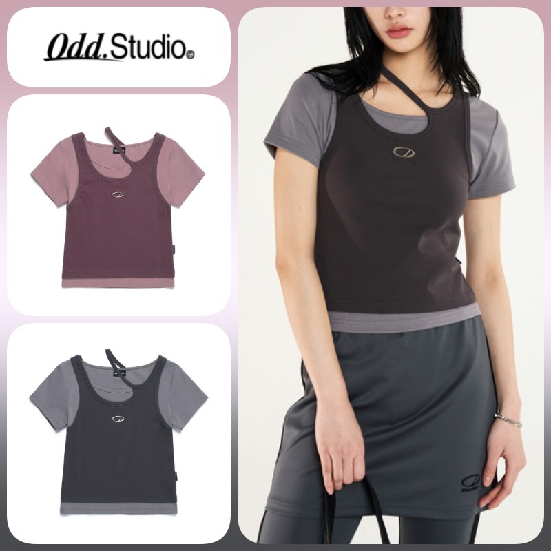 ◆24SS ODDSTUDIO Signature 2WAYレイヤードTシャツ/2色◆