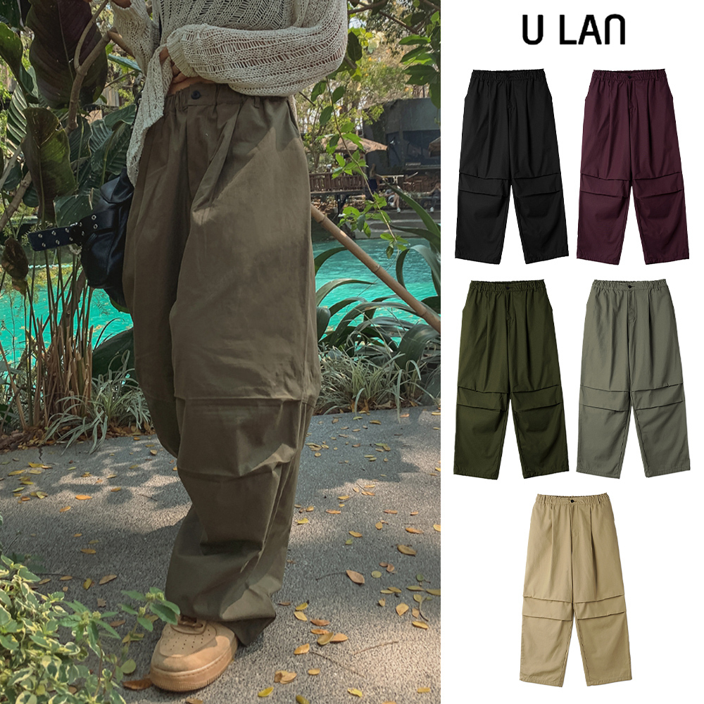 【U LAN】Poten Washing Balloon Pintuck Wide Pants
