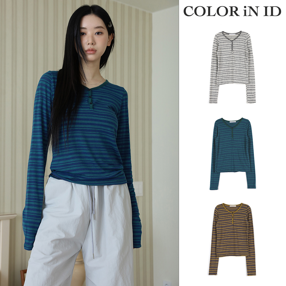 【COLOR iN ID】Stripe kaedil top
