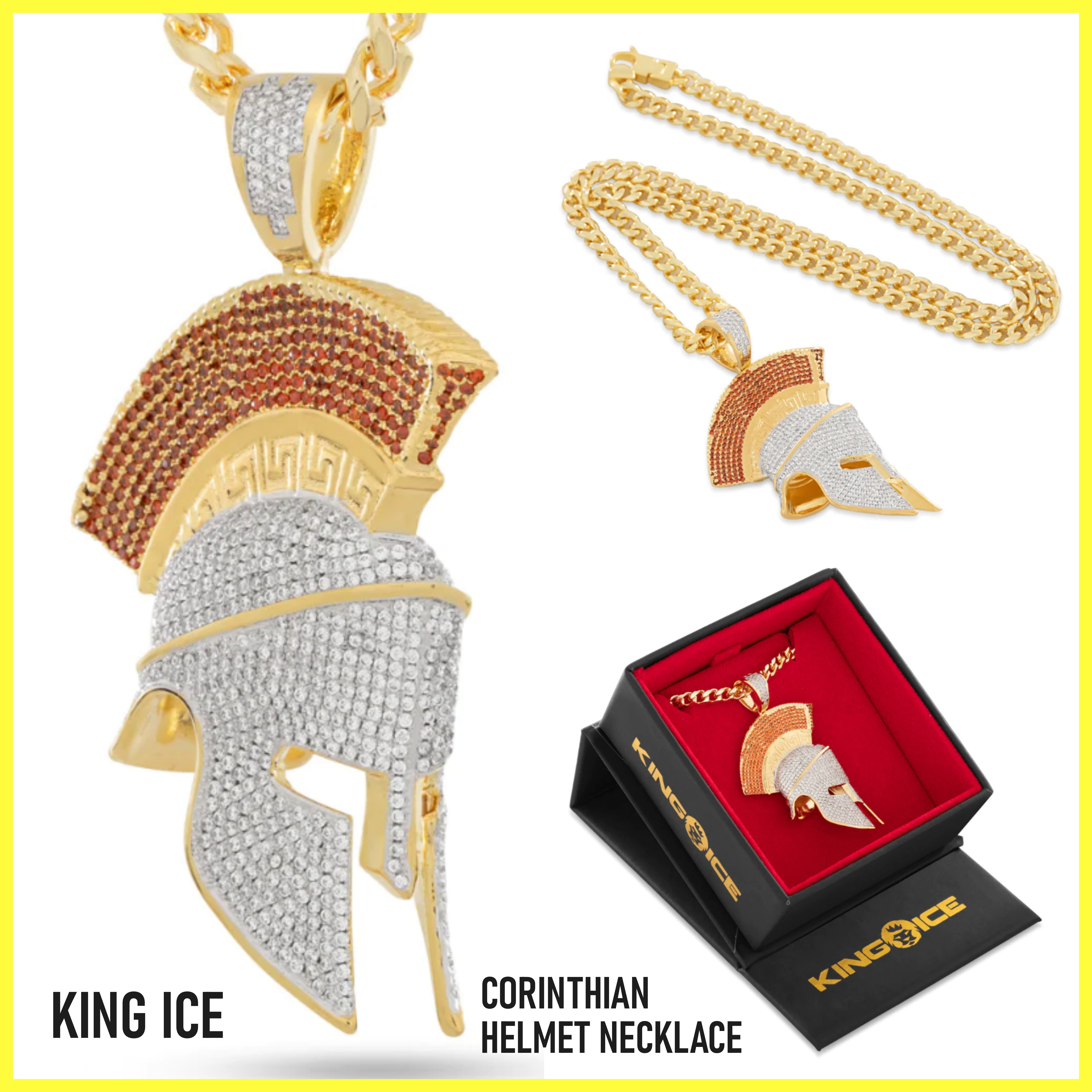 送料関税込【King Ice】CORINTHIAN HELMET NECKLACE☆国内発送♪