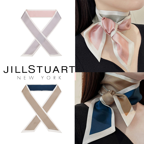 【JILLSTUART】ブルカラーロングツイリースカーフ★送料・関税込