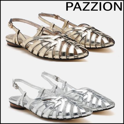 PAZZION More Flats Round Toe Casual Style Plain Leather Party Style