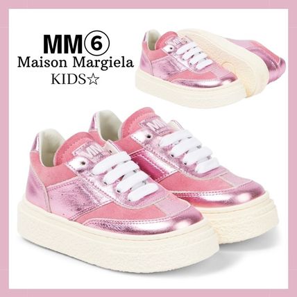 MM6 Maison Margiela Kids Girl Sneakers Street Style Metallic Neon Color Kids Girl Sneakers