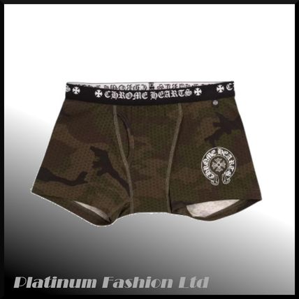 CHROME HEARTS Boxer Briefs Camouflage Street Style Khaki Boxer Briefs