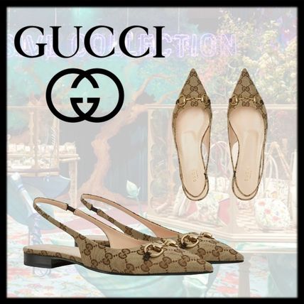 GUCCI Pointed Toe Women's Horsebit slingback ballet flat