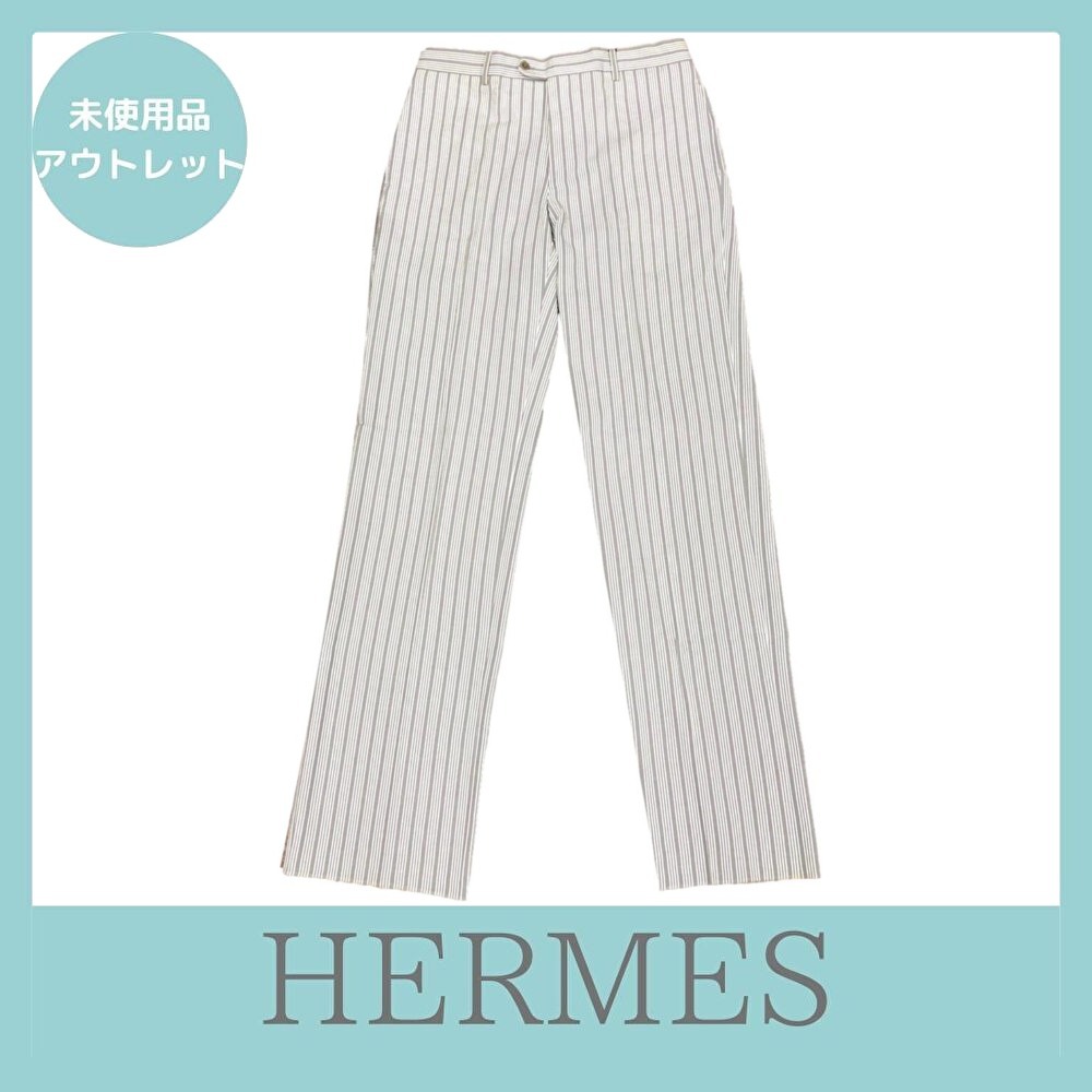 【国内発送】HERMES ストレートパンツ ストライプ アウトレット