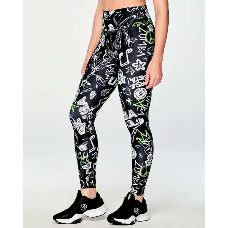 新作♪ズンバFierce And Fired Up High Waisted Ankle Leggings