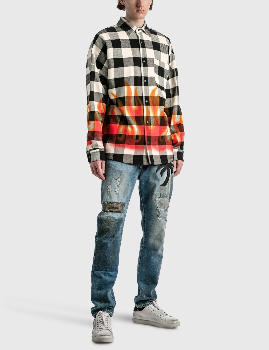 関税込 国内発送 [Palm Angels] ゴシック オーバーサイズTシャツ オーバーサイズ Palm Angels(パームエンジェルス) Tシャツ